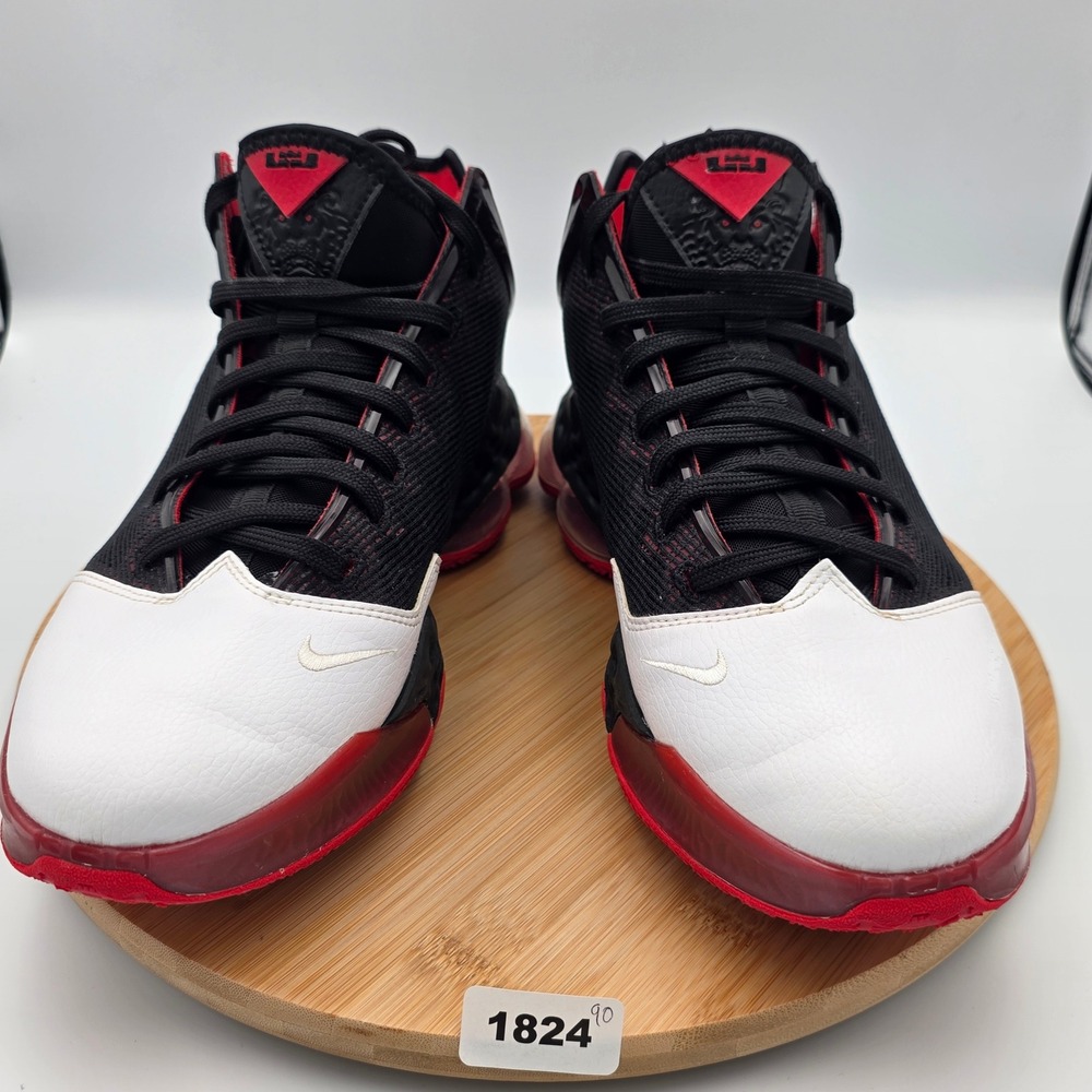 Nike LeBron 19 Low Bred Black University Red White DH1270-001 Mens 10.5